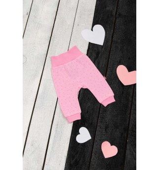 Rožinės kelnės su širdutėmis