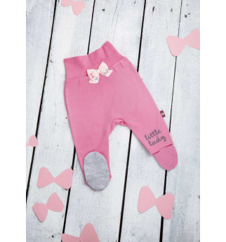 Rožinės spalvos kelnės su kaspinėliu