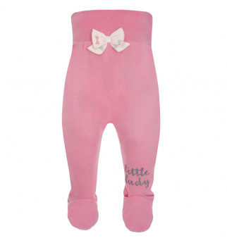 Rožinės spalvos kelnės su kaspinėliu