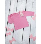 Rožiniai marškinėliai ilgomis rankovėmis