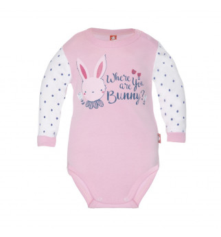 Rožinis smėlinukas ilgomis rankovėmis "Kiškutis"