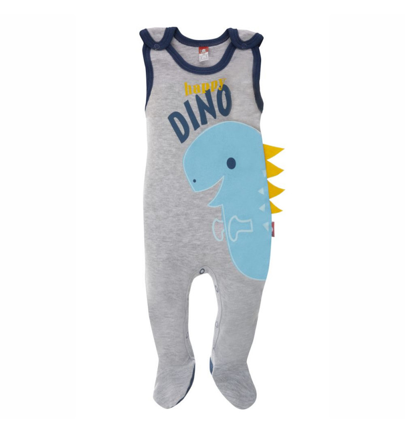 Šliaužtinukai be rankovių "Dinozauras" su mėlyno dinozauro aplikacija