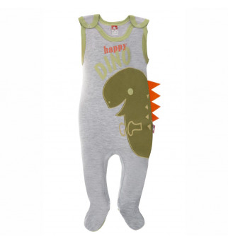 Šliaužtinukai be rankovių "Dinozauras" su žalio dinozauro aplikacija