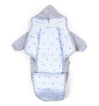 Šviesiai pilkas lauko kombinezonas su kapišonu "Avytė"