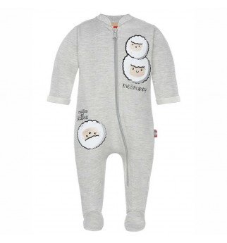 Šviesiai pilki šliaužtinukai su užtrauktuku "Avytės"