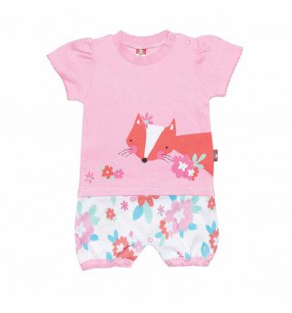 Vasariški rožiniai šliaužtinukai su gėlėmis "Laputė"