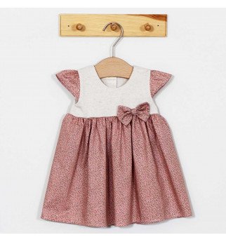 Vilaurita gėlėta suknelė su kaspinėliu