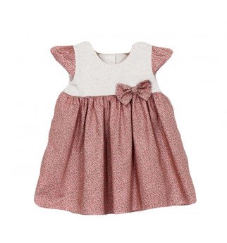 Vilaurita gėlėta suknelė su kaspinėliu