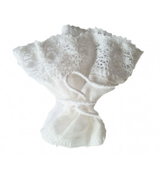 Vilaurita lininis papuošalas žvakei