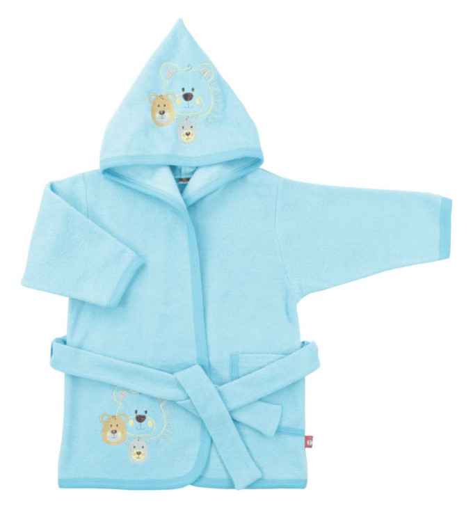 Žydros spalvos chalatas "Trys meškiukai"