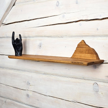 Wooden Shelf with Everest Mountain Silhouette