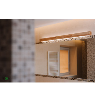 Didelis modernus medinis sieninis šviestuvas