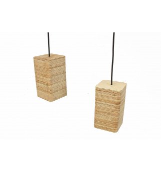 Medinių pakabinamų šviestuvų rinkinys iš 2  dalių