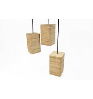 Medinių pakabinamų šviestuvų rinkinys iš 3 dalių