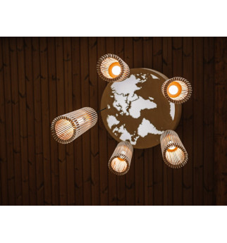 Unikalus medinis pakabinamas šviestuvas