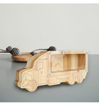 Medinė taupyklė "Sunkvežimis"