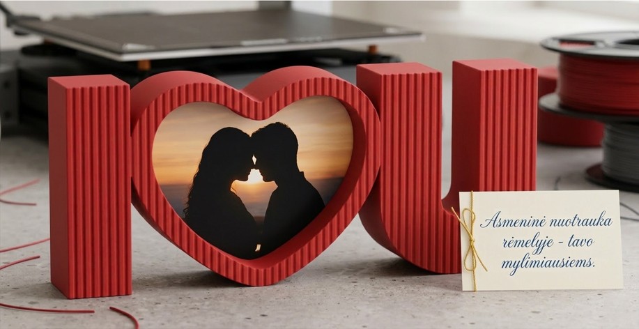 „I love you“ dekoracija su širdimi