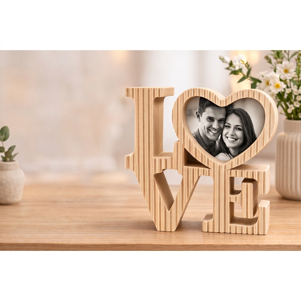 Love" širdies rėmelis prisiminimams