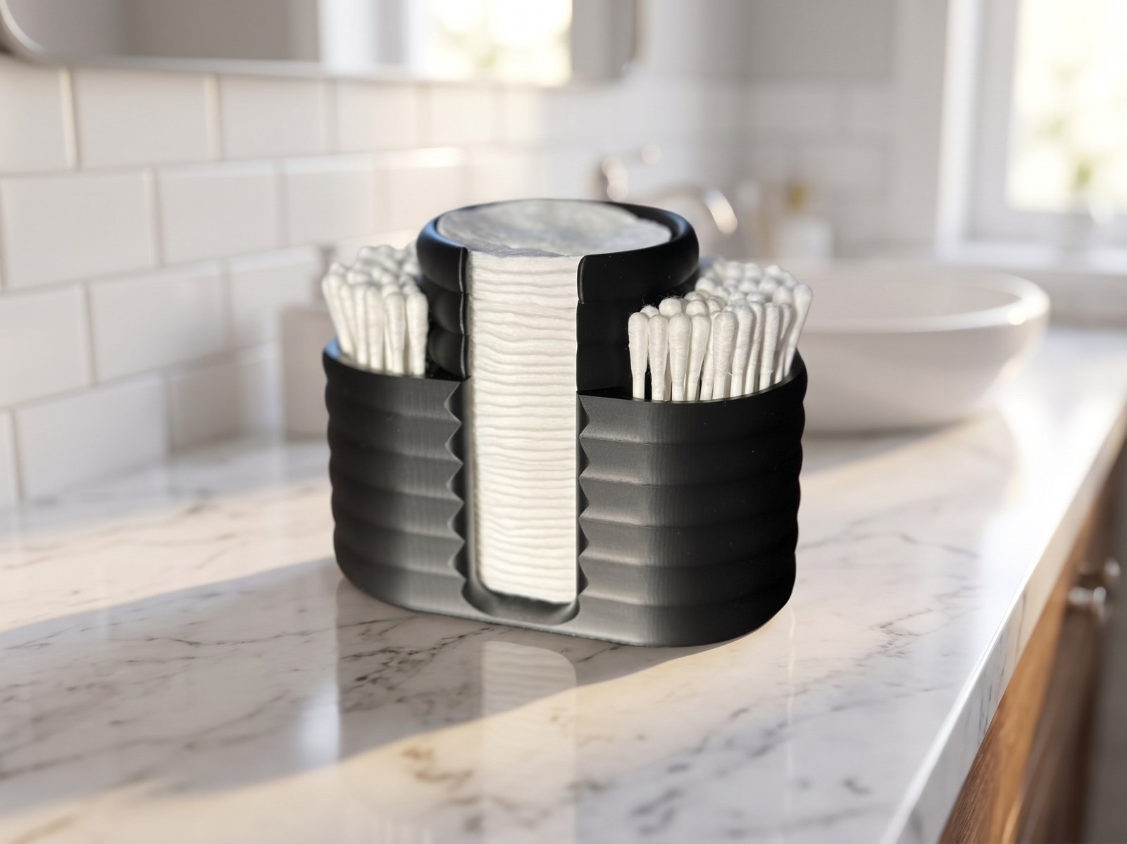 Wattepad ir Q-Tip laikiklis