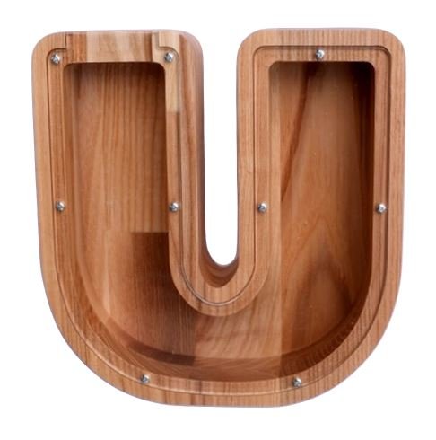 Vidutinė medinė taupyklė raidė „U“ (26 cm)